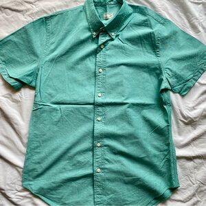 Club Monaco cotton green short sleeve shirt mens size large
